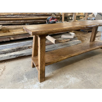Waschtisch aus Eiche im Landhausstil in Altholzoptik 150x50x75 cm